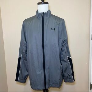Under Armour Men's Gray Black Casual Zip Up Lightweight Jacket Size XL